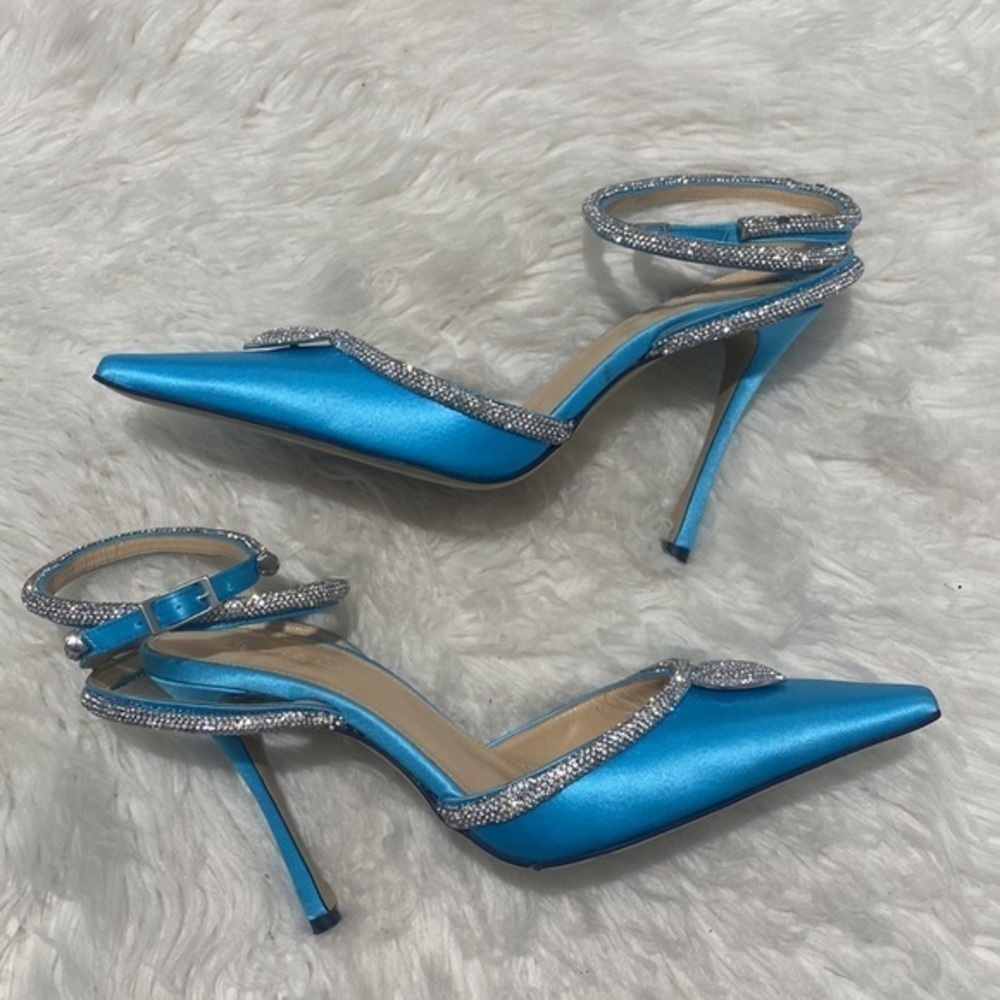 Mach & Mach Heart crystal embellished satin pumps size 36.5EU - Picture 5 of 15